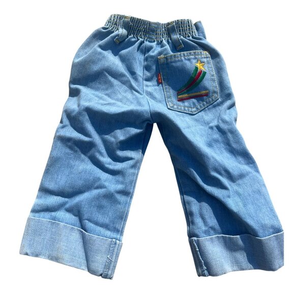 Vintage RARE Toddler Levi's Jeans with Rainbow Star Back Pocket - Picture 2 of 9